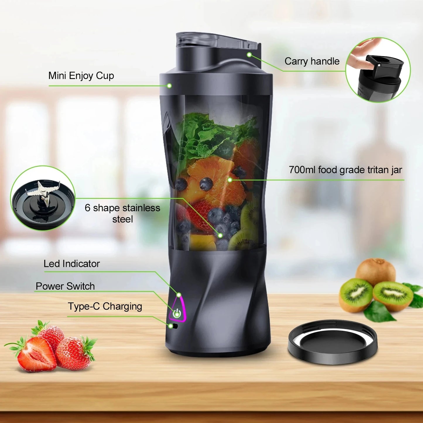 GoSmoothie Fusion 700ml Portable Blender